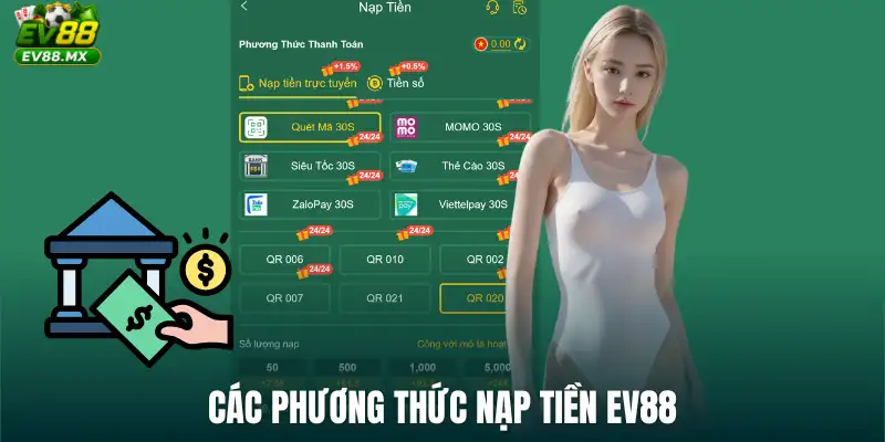Các phương thức Nạp Tiền EV88